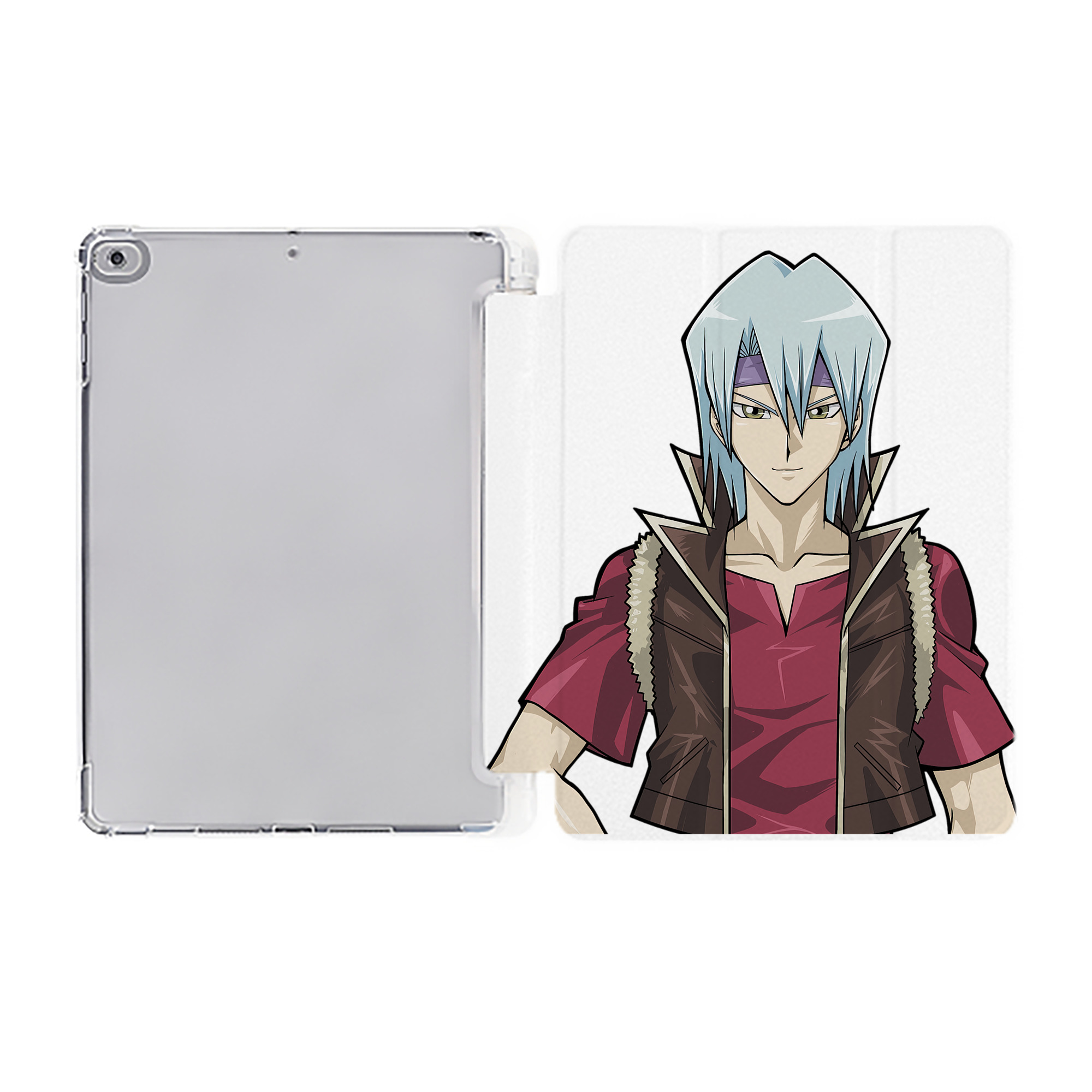 （画像用） 遊☆戯☆王 Yu-Gi-Oh! IPad ケース ペン収納付き 三つ折りスタンド PUレザー×シリコン 対応機種9.5/10.5/10.9インチ